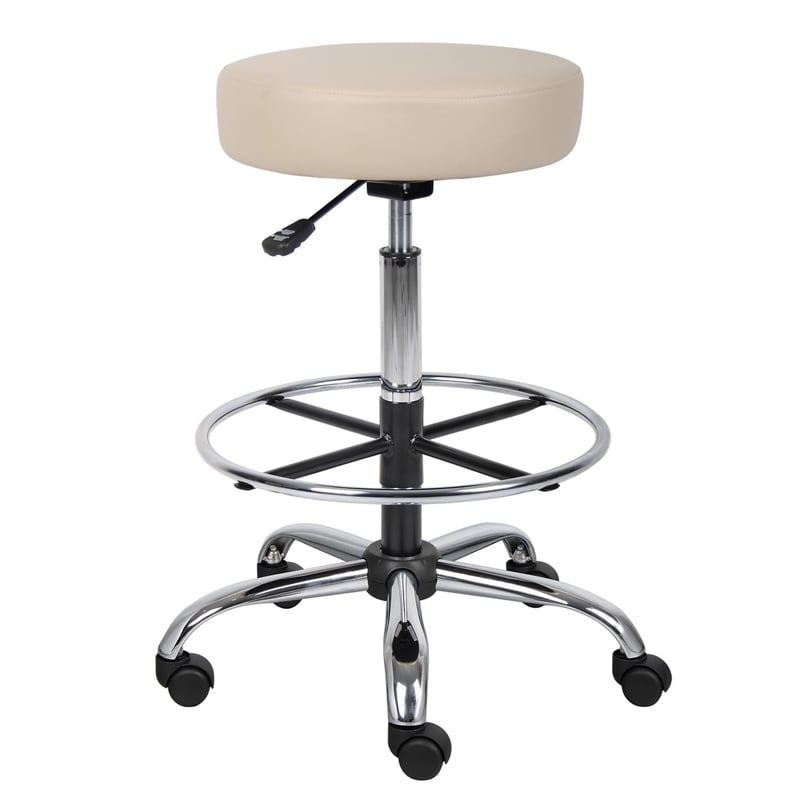 Boss Office Products Vinyl Medical/Drafting Stool in Black
