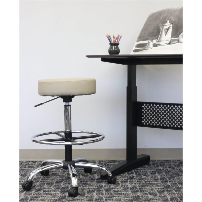 Boss Office Products Vinyl Medical/Drafting Stool in Black