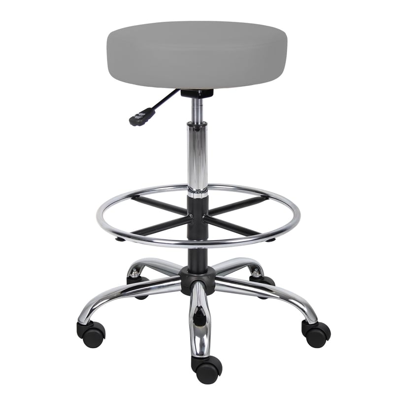 Boss Office Products Vinyl Medical/Drafting Stool in Black