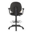 Boss Office Adjustable Arm Fabric Upholstered Drafting Stool in Black