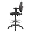 Boss Office Adjustable Arm Fabric Upholstered Drafting Stool in Black