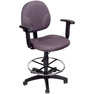 boss office adjustable fabric upholstered drafting stool in gray b1690-1