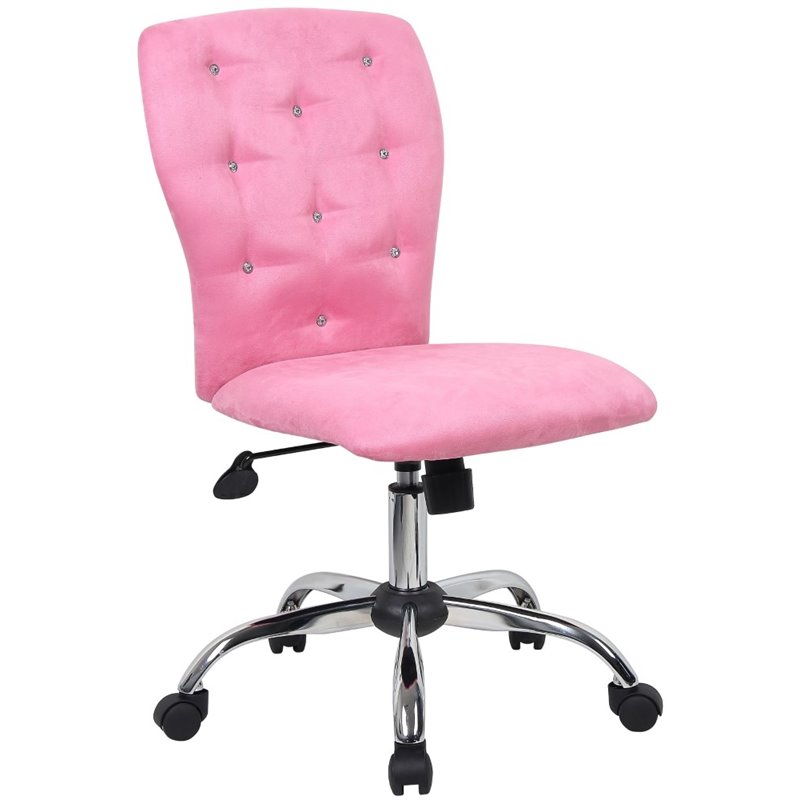 pink faux leather office chair