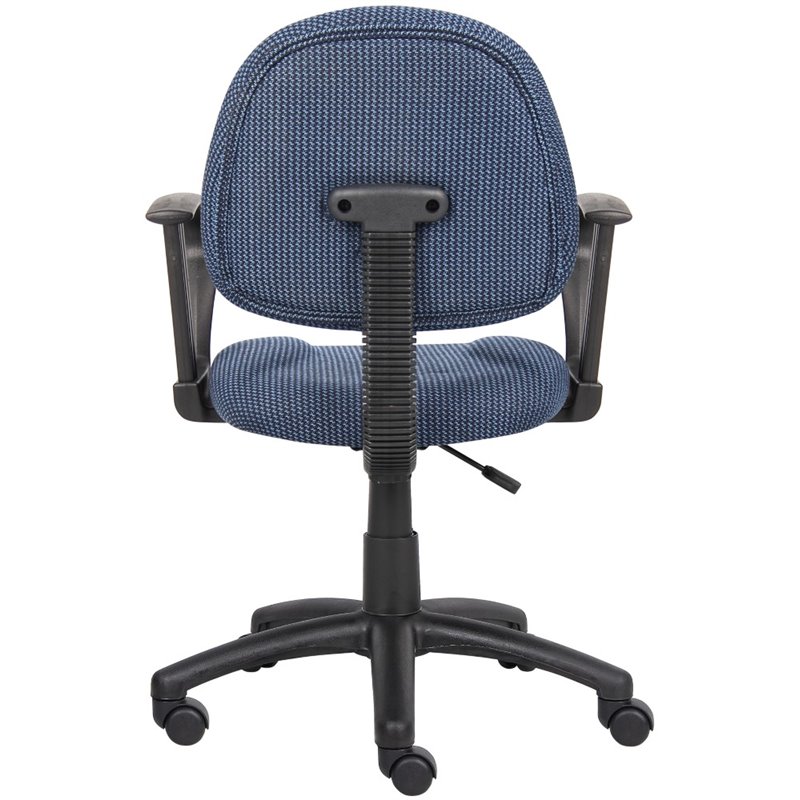 Boss Office Mid Back Ergonomic Fabric Office Swivel Chair With Arms in Blue