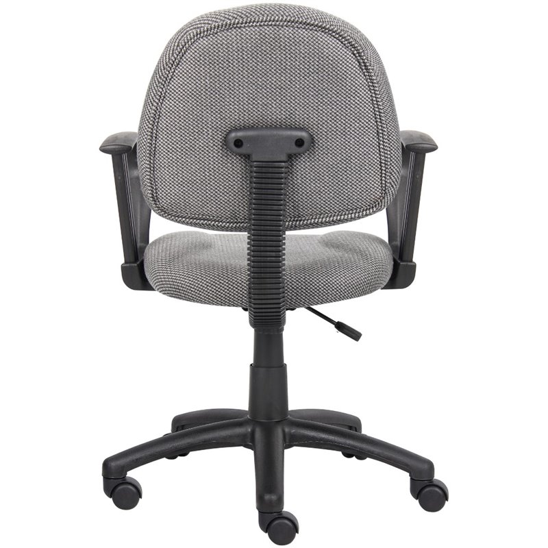 Boss Office Mid Back Ergonomic Fabric Office Swivel Chair With Arms in Gray