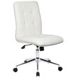 Boss Office Modern Faux Leather Tufted Ergonomic Office Swivel Chair in White