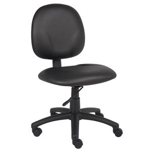Boss Office Faux Leather Upholstered Wide Seat Office Swivel Chair in Black