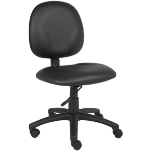 boss office faux leather upholstered wide seat office swivel chair in black b9090-1