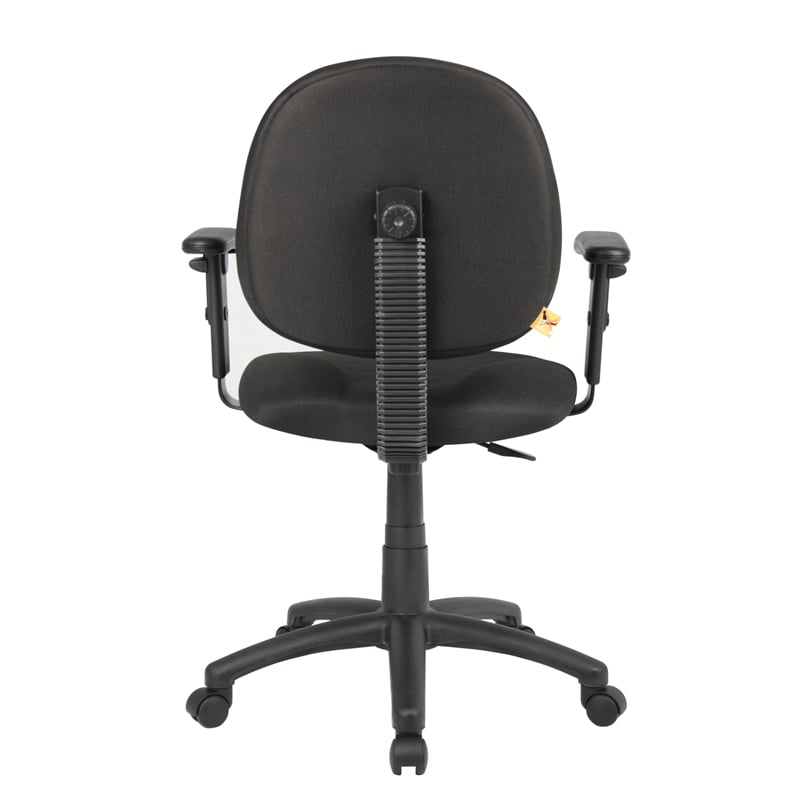Boss Office Fabric Upholstered Wide Seat Office Swivel Chair with Arms in Black