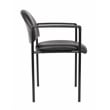 Boss Office Diamond Faux Leather Upholstered Stackable Guest Chair in Black