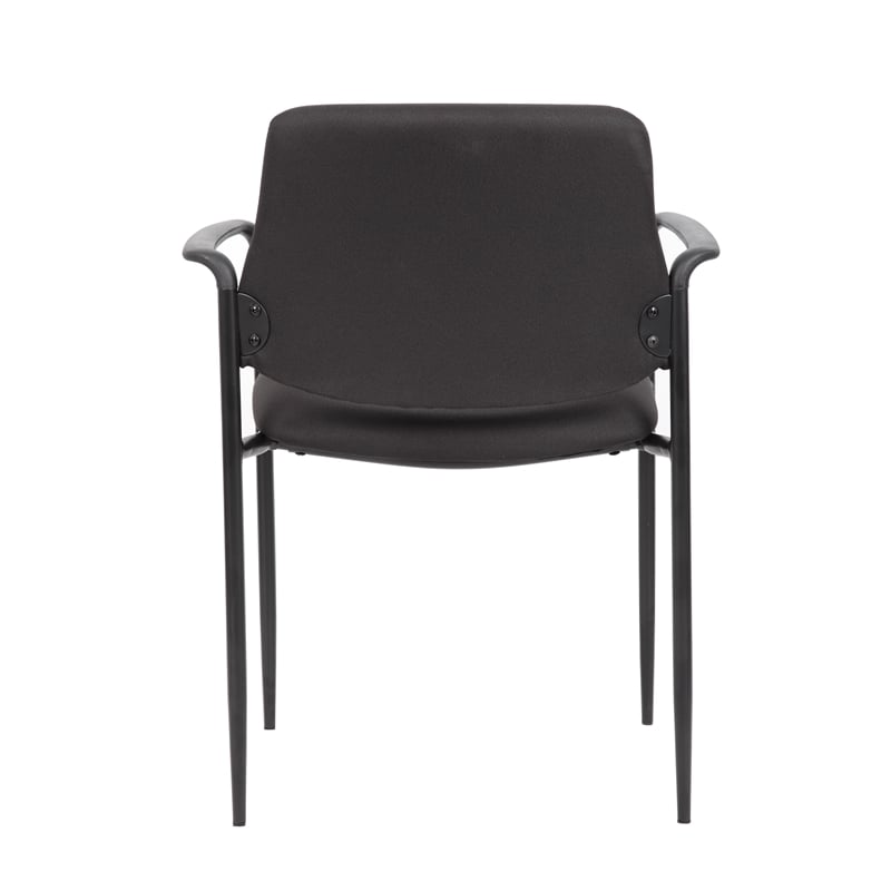 Boss Office Square Back Diamond Fabric Stackable Guest Chair in Black