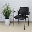 Boss Office Square Back Diamond Faux Leather Stackable Guest Chair in Black
