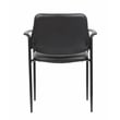 Boss Office Square Back Diamond Faux Leather Stackable Guest Chair in Black