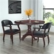 Boss Office Ivy League Faux Leather Executive Mobile Guest Chair in Black