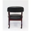 Boss Office Ivy League Faux Leather Executive Mobile Guest Chair in Black