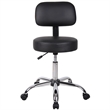 Boss Office Products Vinyl Mid-Back Medical Stool in Black