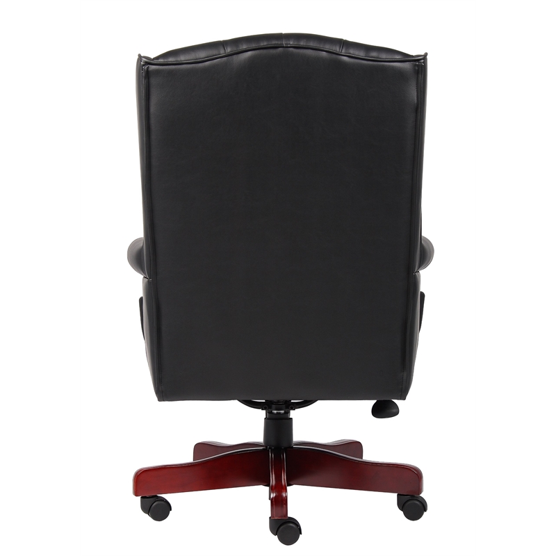 Boss Office Traditional High Back Faux Leather Tufted Executive Chair in Black