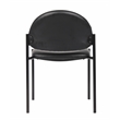 Boss Office Armless Caressoft Vinyl Stacking Chair in Black