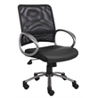 Boss Office Products Mesh Back LeatherPlus Task Office Chair in Black