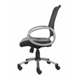 Boss Office Products Mesh Back LeatherPlus Task Office Chair in Black