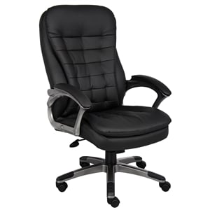Boss Office Products High Back Executive CaressoftPlus Vinyl Chair in black