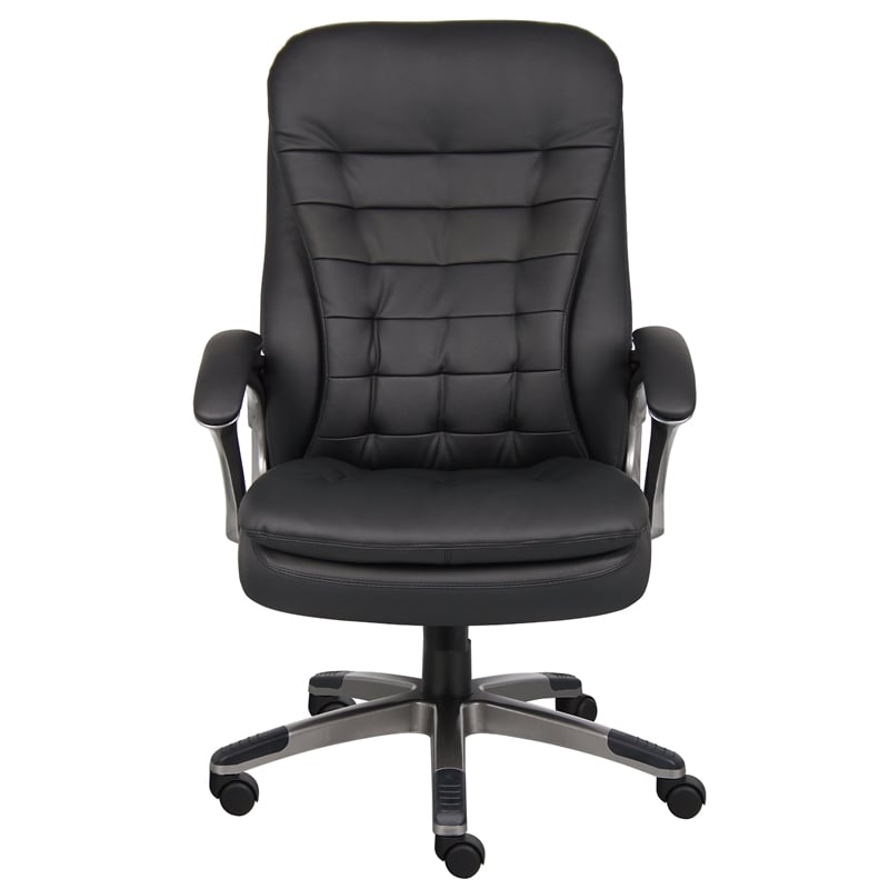 Boss Office Products High Back Executive CaressoftPlus Vinyl Chair in black