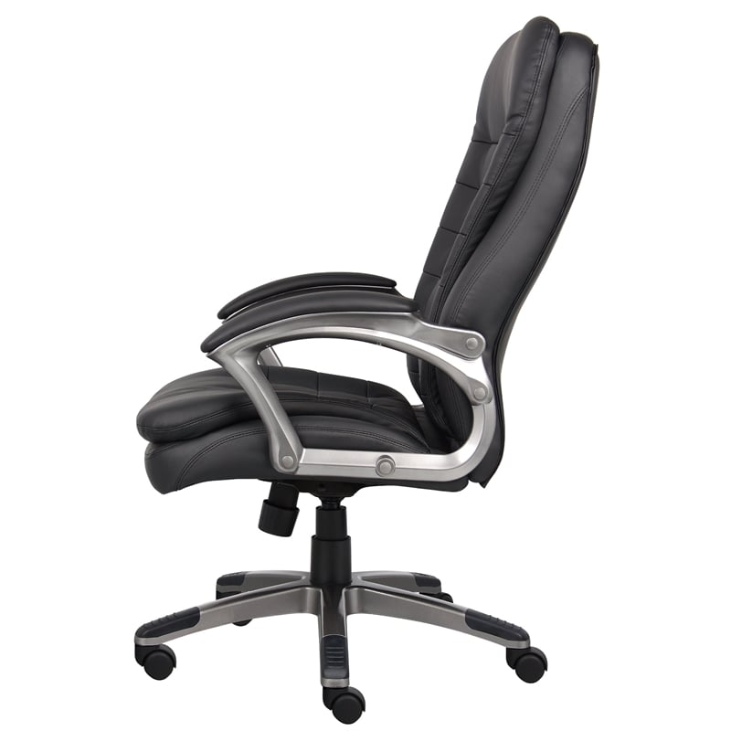 Boss Office Products High Back Executive CaressoftPlus Vinyl Chair in black