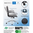 Boss Office Modern Ribbed Back Adjustable Office Desk Chair with Arms in Gray