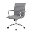 Boss Office Modern Ribbed Back Adjustable Office Desk Chair with Arms in Gray