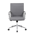 Boss Office Modern Ribbed Back Adjustable Office Desk Chair with Arms in Gray