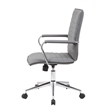 Boss Office Modern Ribbed Back Adjustable Office Desk Chair with Arms in Gray
