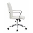 Boss Office Modern Ribbed Back Adjustable Office Desk Chair with Arms in White