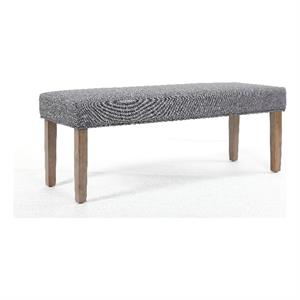 Boss Office Linen Bench with Wood Legs in Grey
