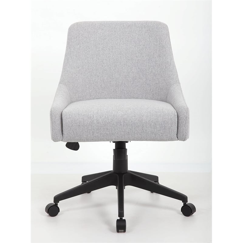Boss Office Boyle Poly-Linen Guest Chair with Casters in Grey