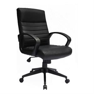 Boss Office Ribbed Back CaressoftPlus Vinyl Task Chair in Black