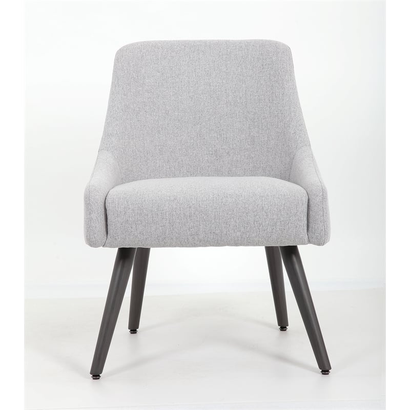 Boss Office Boyle Poly-Linen Weave Guest Chair with Metal Legs in Grey