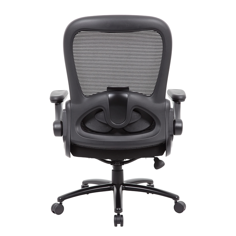 Boss Office Heavy Duty Flip Arm Mesh Task Chair 400-lb. Weight Capacity in Black