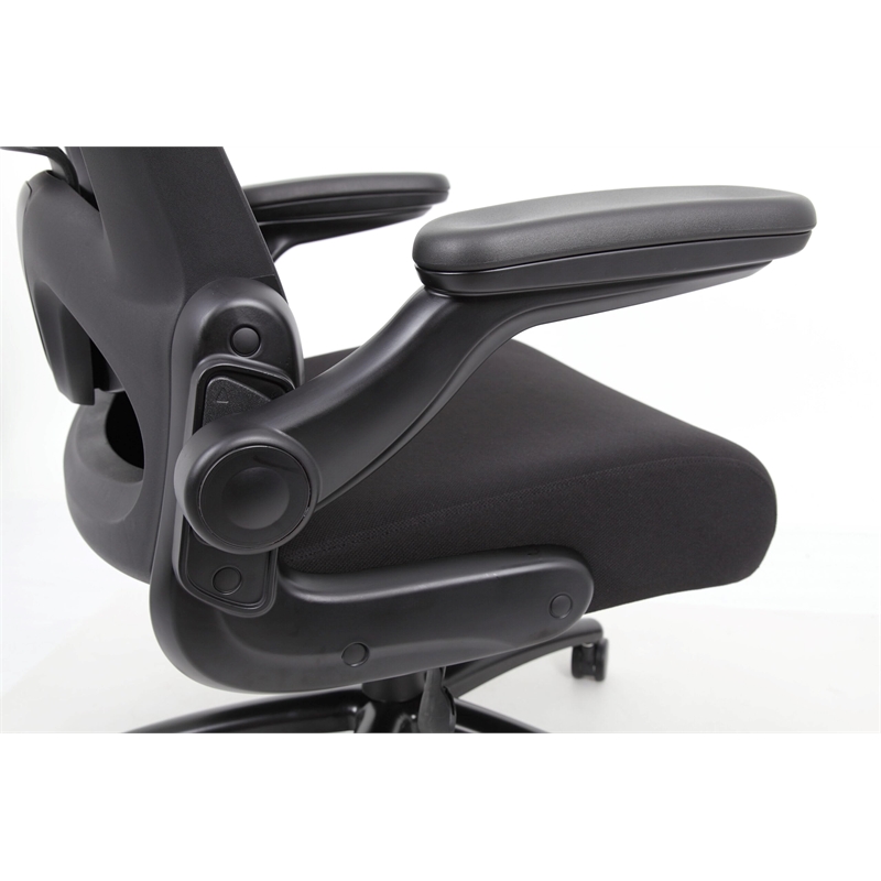 Boss Office Heavy Duty Flip Arm Mesh Task Chair 400-lb. Weight Capacity in Black