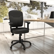 Boss Office Products Faux Leather Task Chair with Adjustable Arms in Black