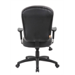 Boss Office Products Faux Leather Task Chair with Adjustable Arms in Black