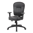 Boss Office Products Faux Leather Task Chair with Adjustable Arms in Black