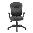 Boss Office Products Faux Leather Task Chair with Adjustable Arms in Black