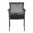Boss Office Mesh Back Fabric Guest Chair with Steel Legs in Black