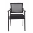 Boss Office Mesh Back Fabric Guest Chair with Steel Legs in Black