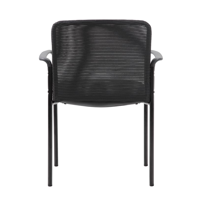 Boss Office Caressoft Mesh Back Fabric & Vinyl Guest Chair in Black