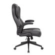 Boss Office High Back Flip Arm Vinyl Executive Chair in Black