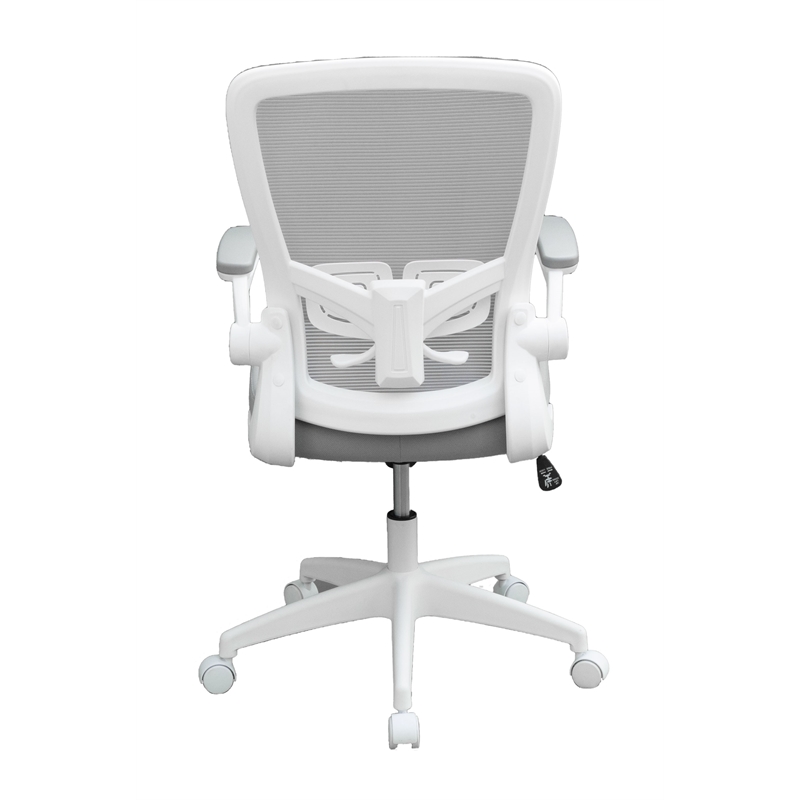 Boss Office Mesh Task Chair with Flip Up Arms in Grey/White
