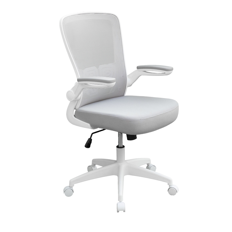 Boss Office Mesh Task Chair with Flip Up Arms in Grey/White