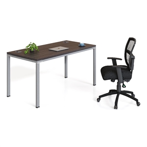 Boss Office Simple System Single Desk in Driftwood