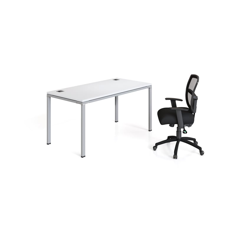 Boss Office Simple System Single Desk in White